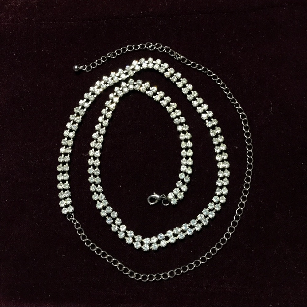 Vintage Clear Rhinestone Chain Belt